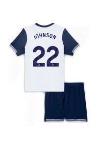 Tottenham Hotspur Brennan Johnson #22 Jalkapallovaatteet Lasten Kotipeliasu 2024-25 Lyhythihainen (+ Lyhyet housut)